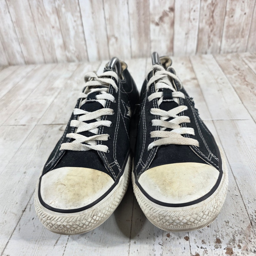 Converse One Star Mens 10 Black Canvas Low Top Sneakers 103639FT Skater Shoes - Picture 2 of 8